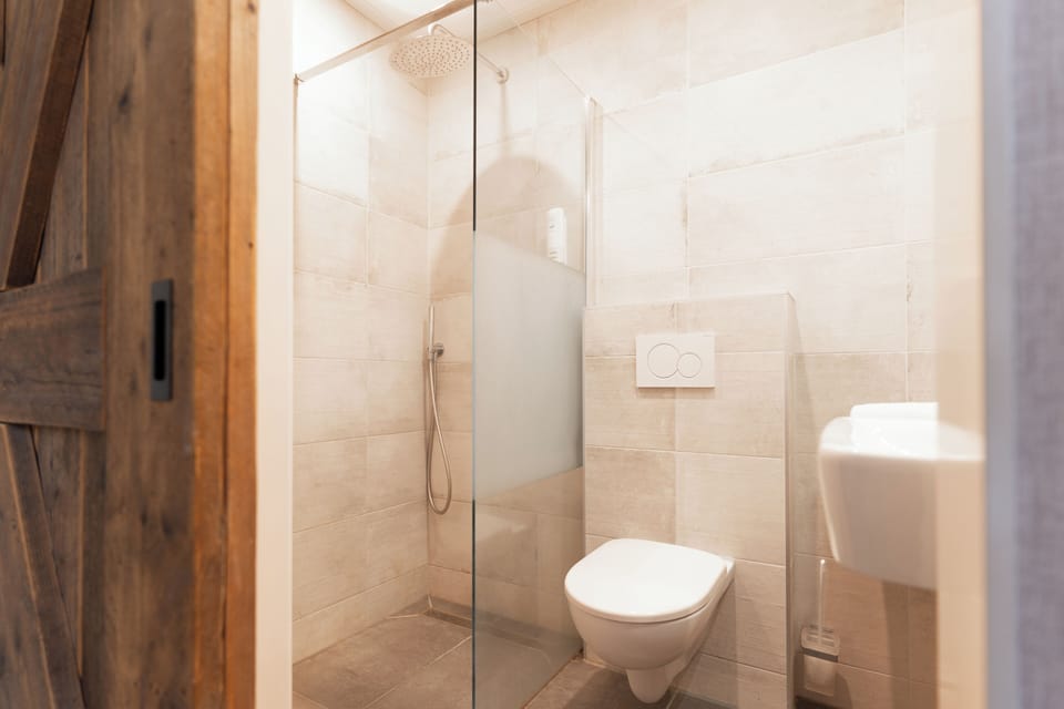 Double or Twin Room, 2 Twin Beds, Non Smoking | Bathroom | Free toiletries, hair dryer, towels