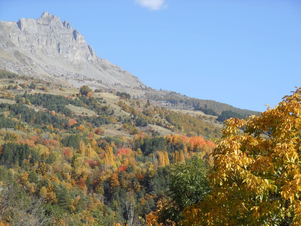 The view from the apartement towards the mountains