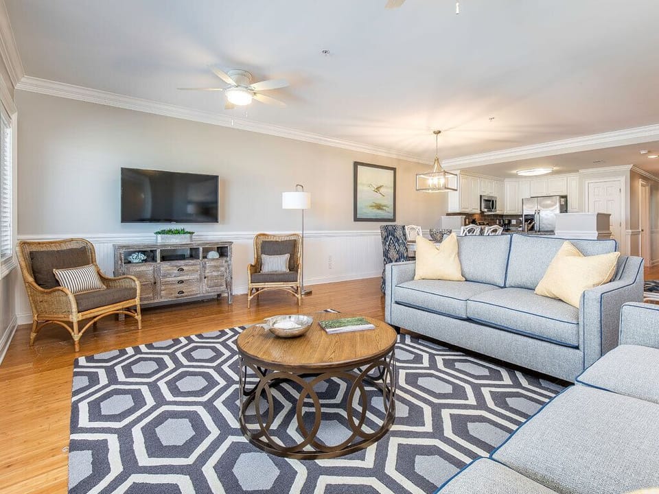 Living Area with Sleeper Sofa and Flat-screen TV