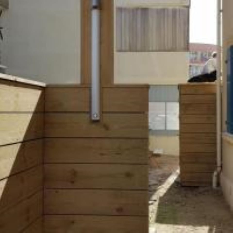 Outdoor shower.