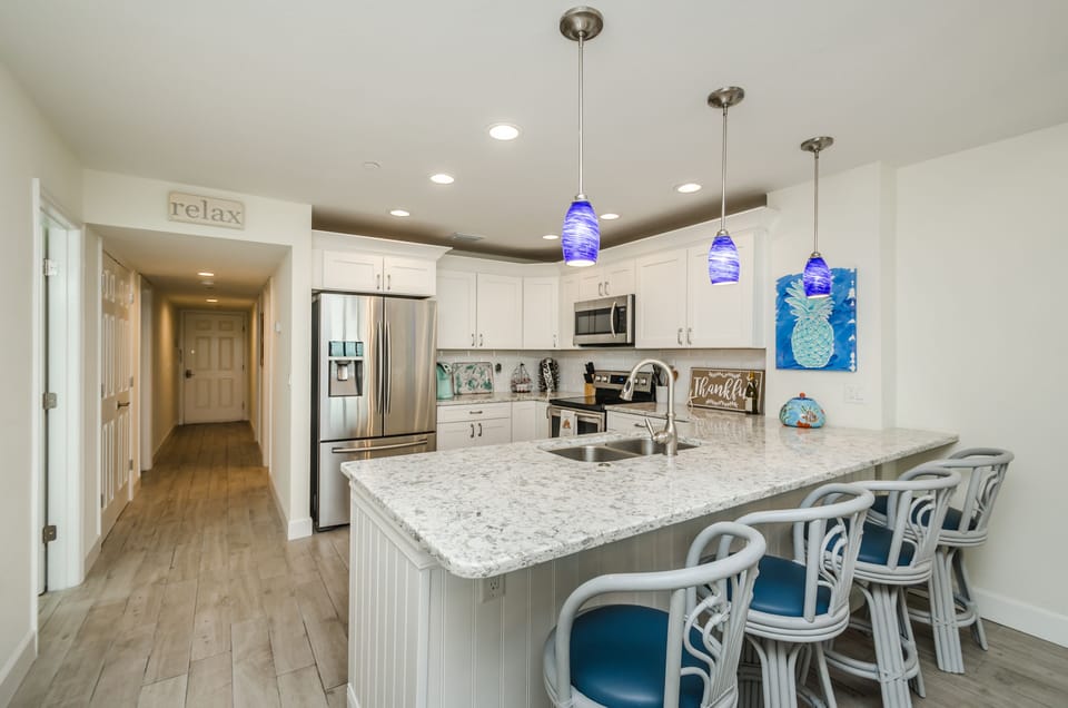 Lots of counter space for entertaining.