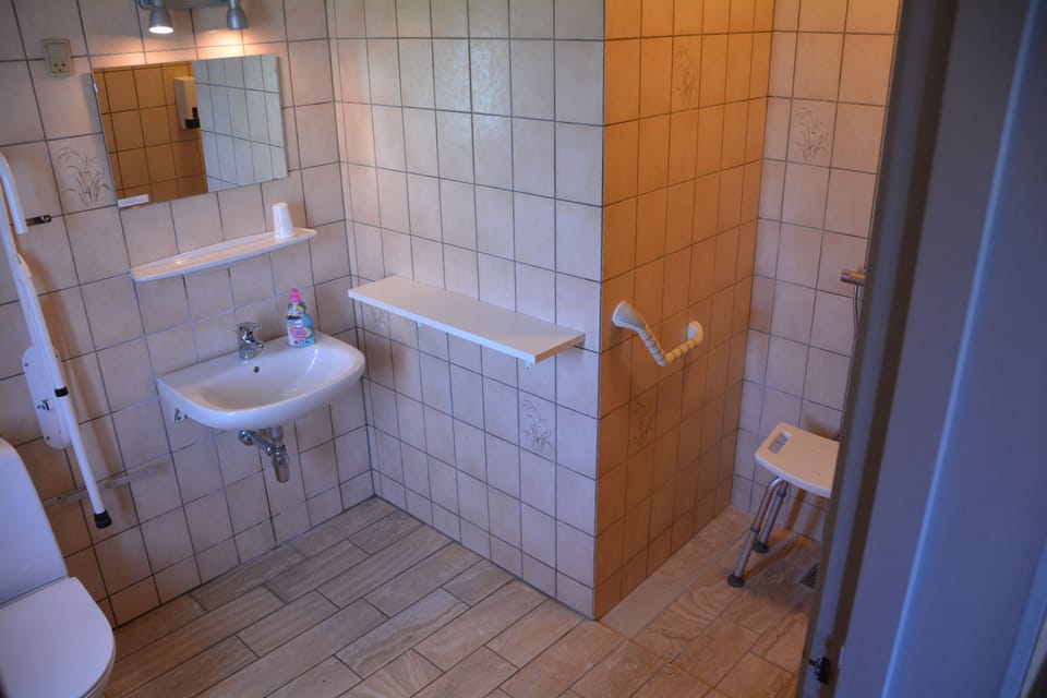 Double Room | Bathroom | Shower, hair dryer, towels, soap