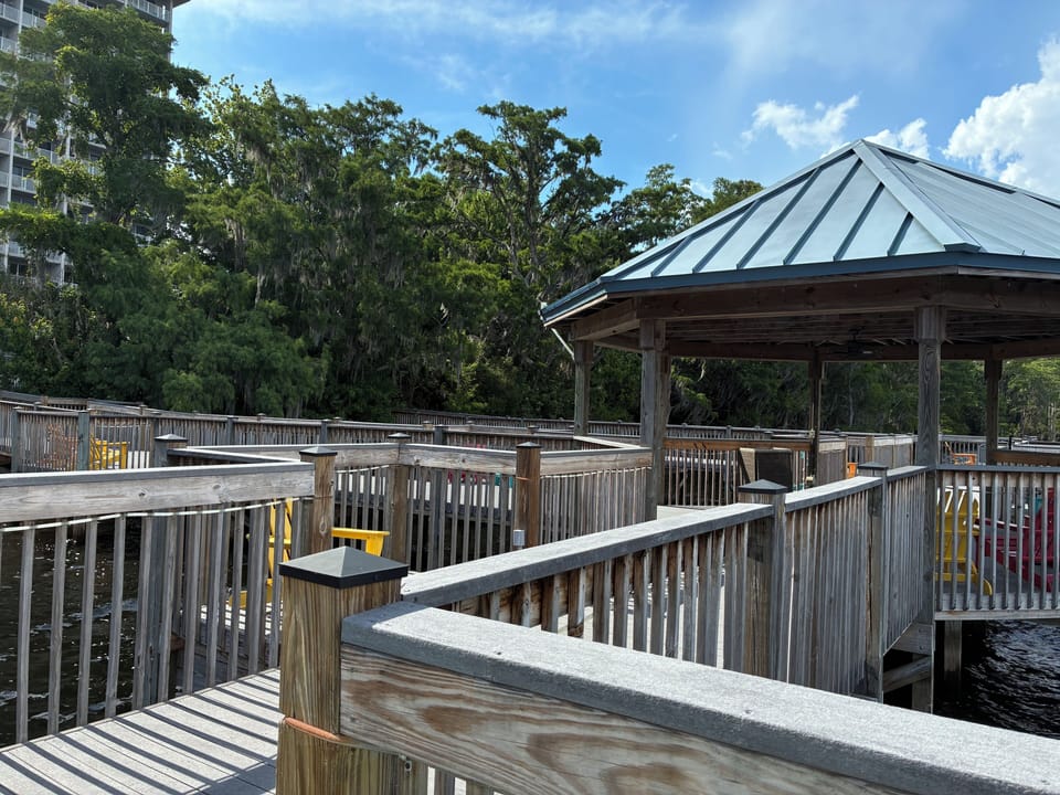 Board walk by lake