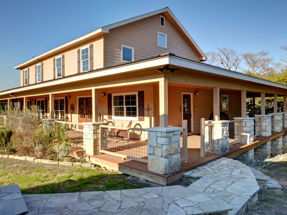Side view of front of house.