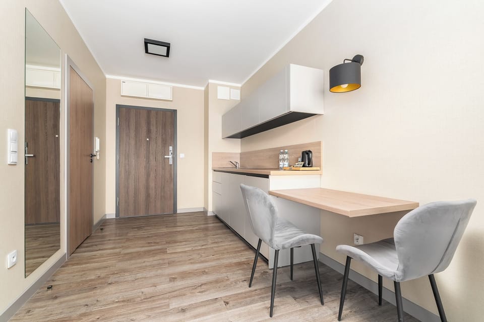 Apartament | Private kitchenette | Fridge, microwave, stovetop, electric kettle