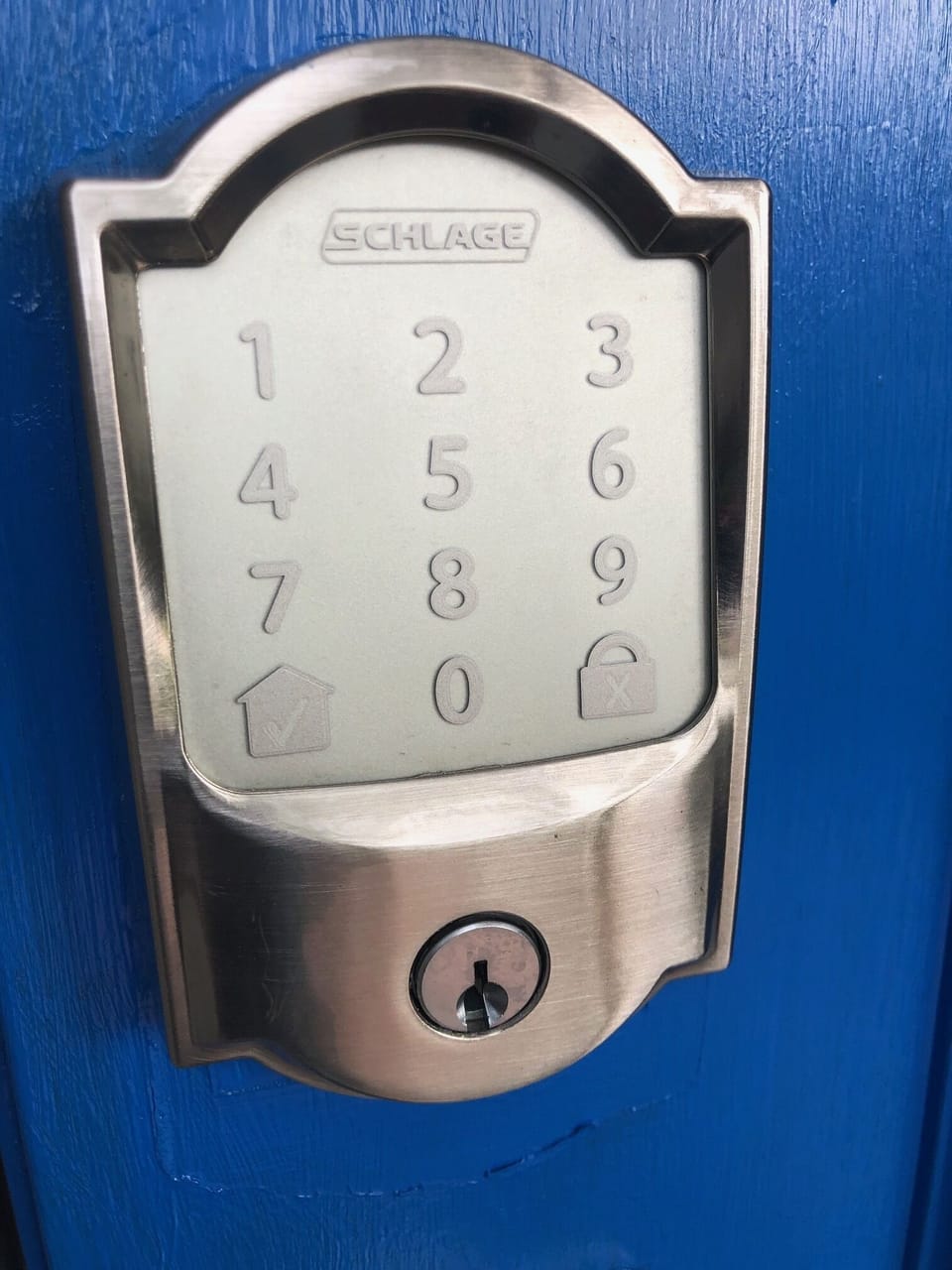 Keypad with personal code upon arrival