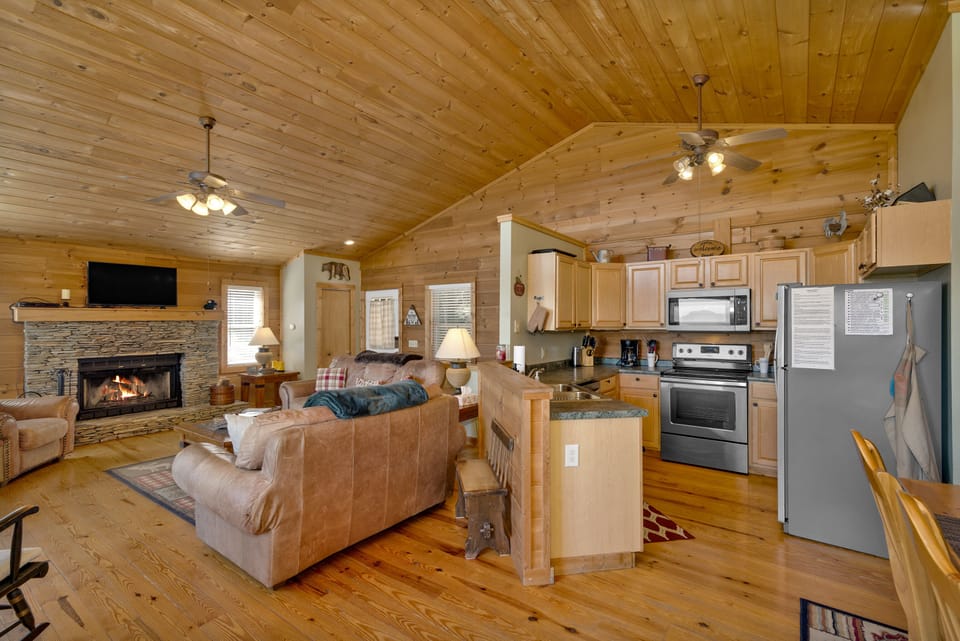 Kitchen opens to the family room and the dining area.  