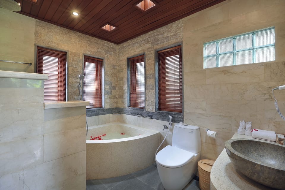 Royal Villa, 1 King Bed, Terrace, Garden Area | Bathroom | Separate tub and shower, deep soaking tub, rainfall showerhead