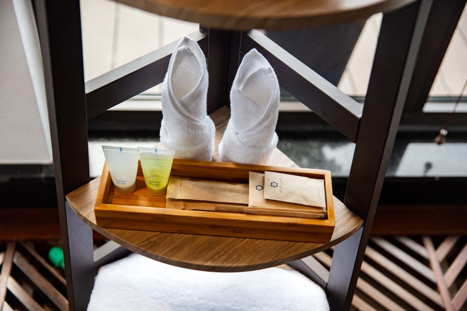 Executive Suite (Private Sun Terrace) | Bathroom | Combined shower/tub, free toiletries, hair dryer, bathrobes