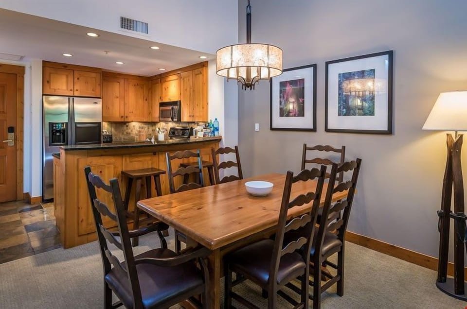 Entertain family and friends at the large dining table.