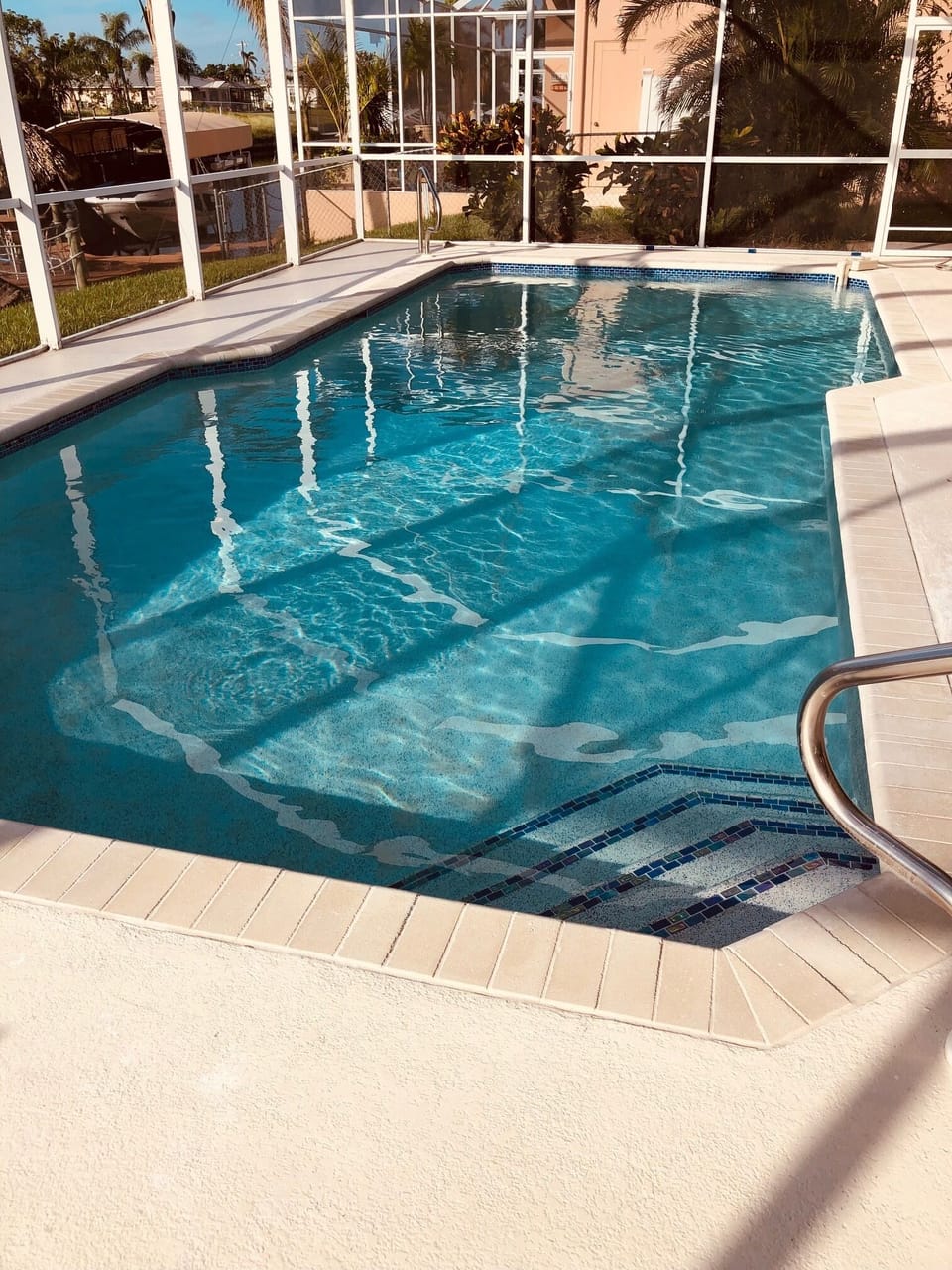 Newly resurfaced and tiled pool