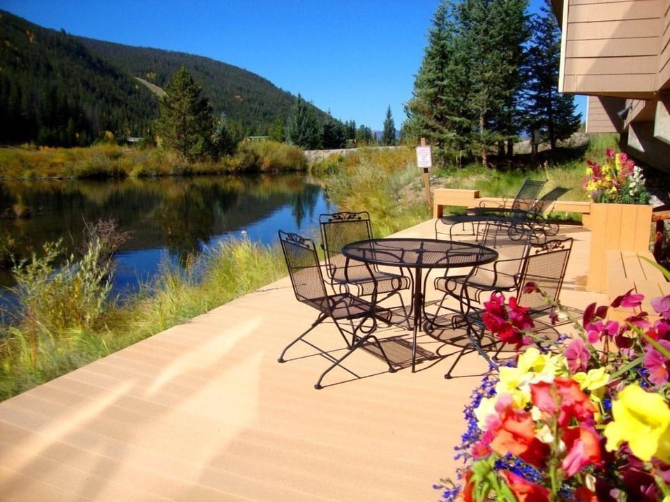 Enjoy catch-and-release fishing on River Bank Lodge's private deck.