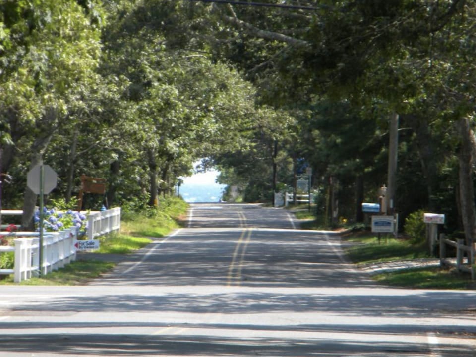 Looking down Earle Rd. Beach 3/10 of a mile from Captain Alexander’s Hideaway 