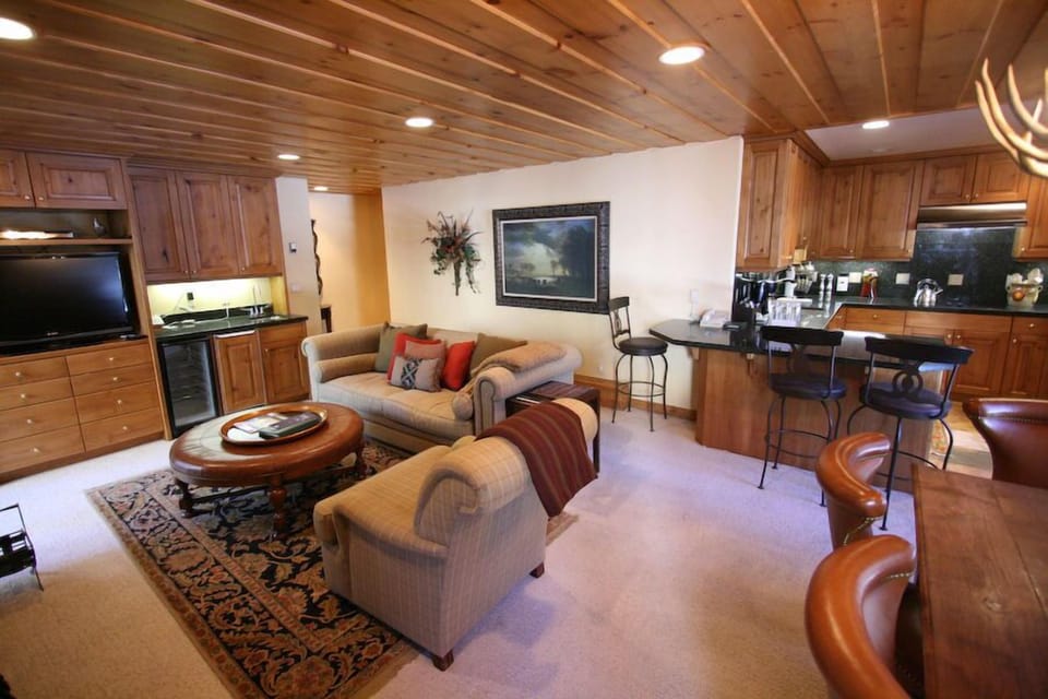 Relax in the living area after a wonderful day outside.