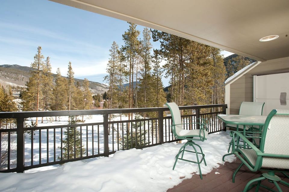 Enjoy some fresh air on the private balcony! Views vary.