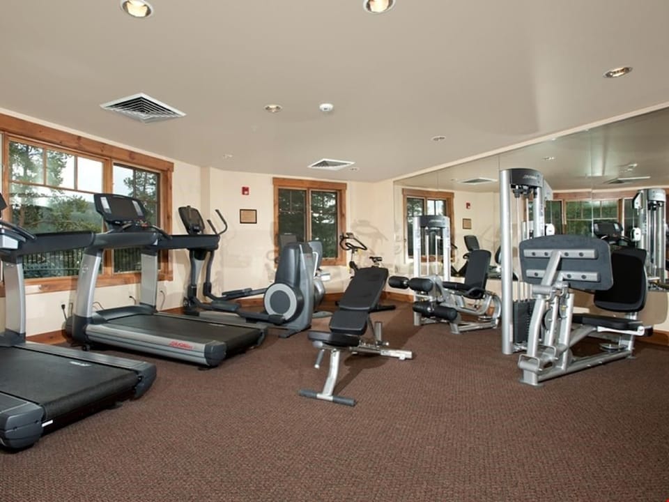Keep your gym routine on track with the on-site fitness facility.