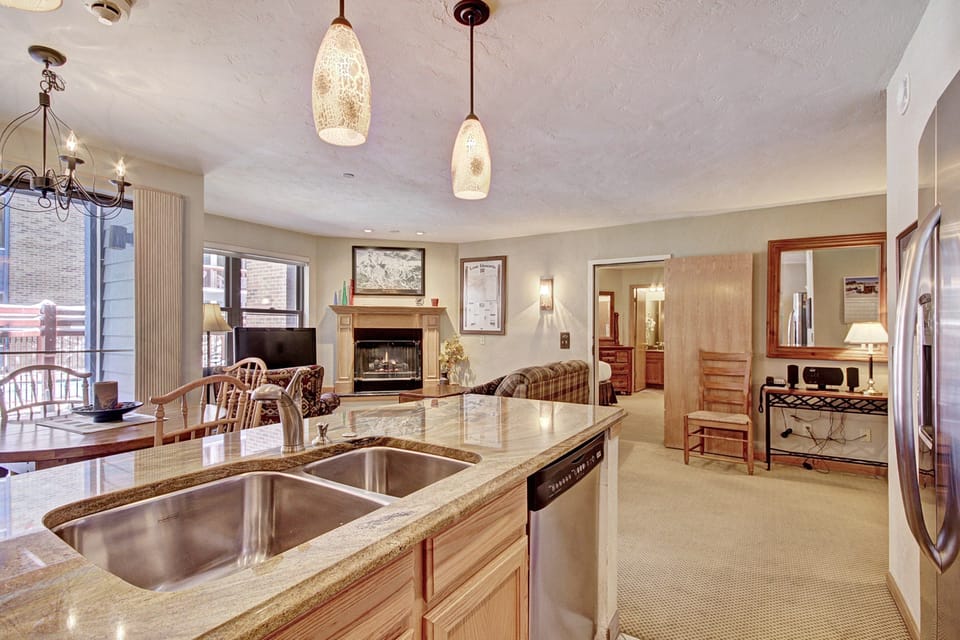 This condo features over 500 sq. ft of space and boasts an open-concept living area.