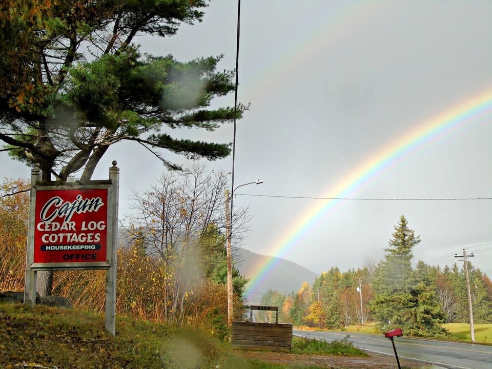 Rainbow with sign