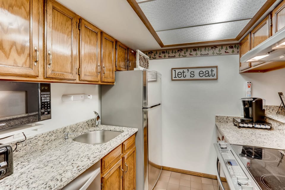 Updated kitchen with granite countertops
