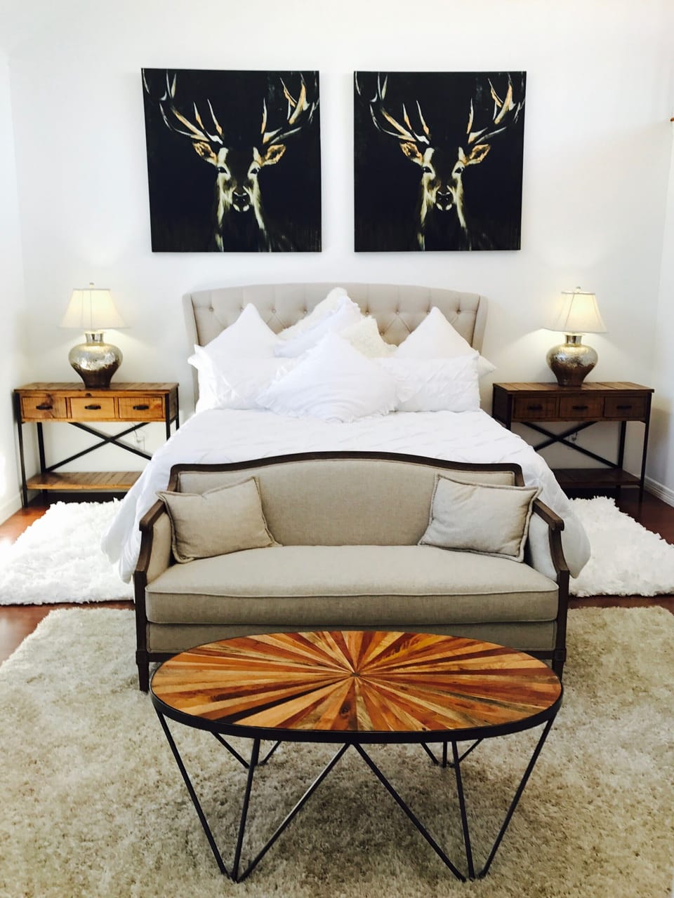 Spacious master with spa bedding.