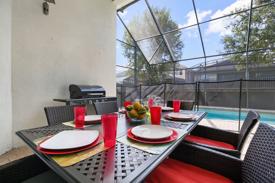 Outdoor dining area.