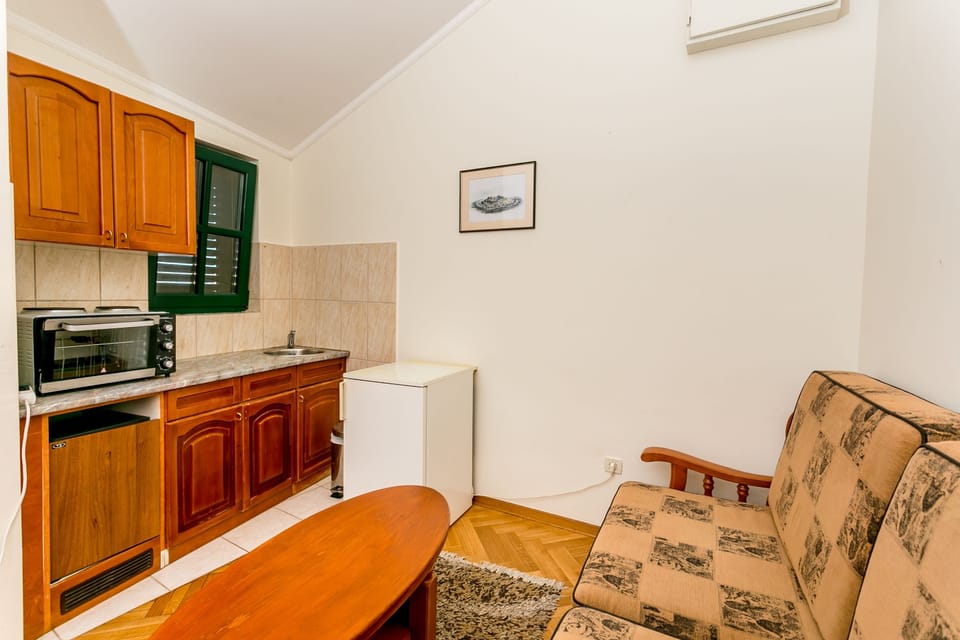 Standard Studio, Terrace | Private kitchenette | Fridge, stovetop, electric kettle, cookware/dishes/utensils