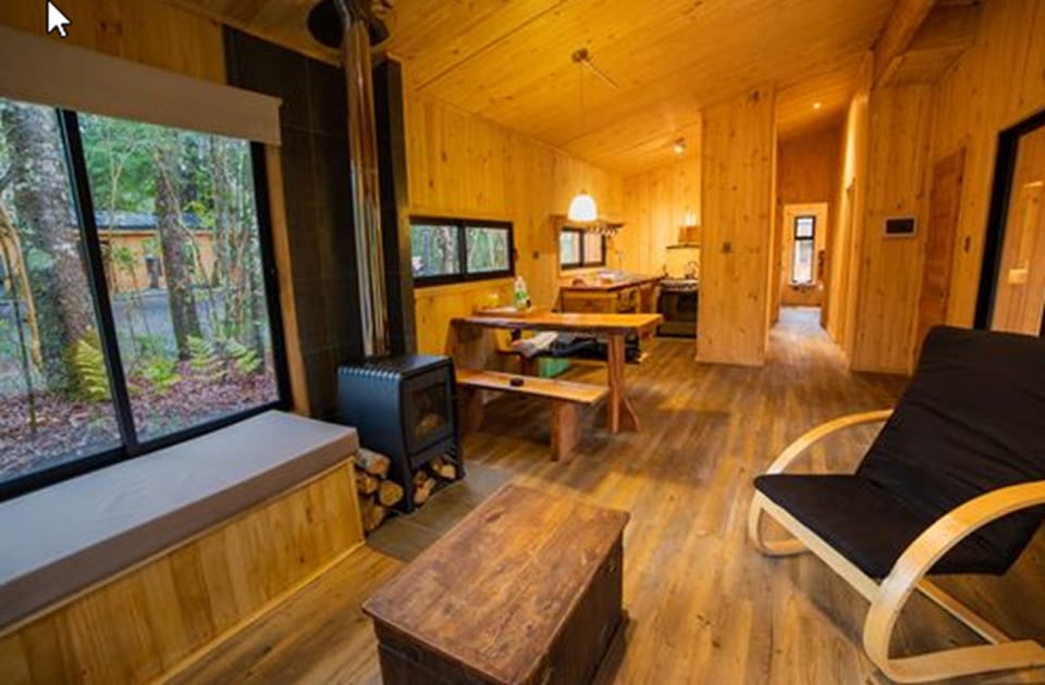Superior Cabin, 2 Bedrooms, Non Smoking, Private Bathroom | Living area | 32-inch LED TV with satellite channels, TV, fireplace