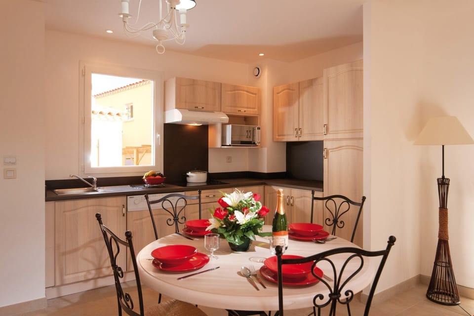 Entertain and dine at the large dining table.