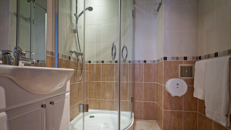 Free toiletries, hair dryer, towels