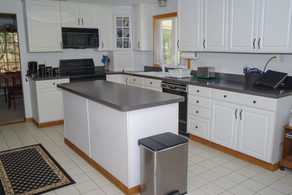 Kitchen with coffee maker, toaster and all basic amenities/appliances.
