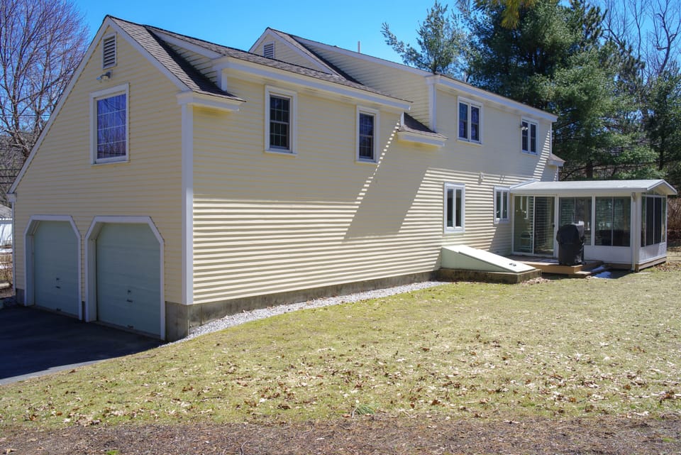 Back of the home in early spring.