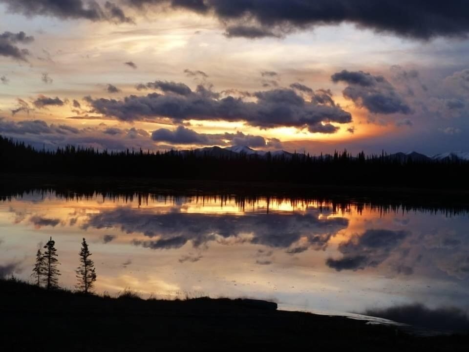 Evening view of lake. 