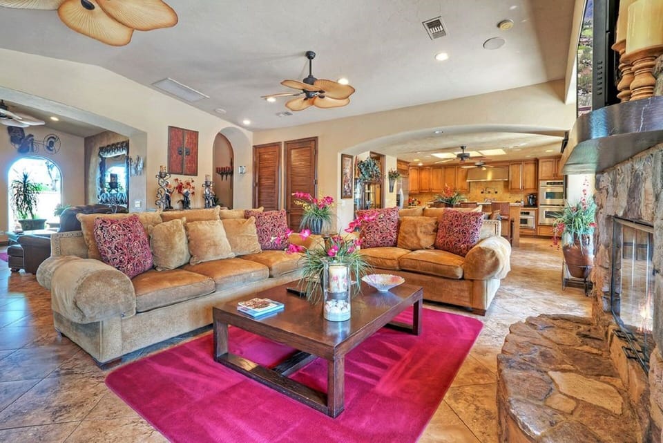 Living Area with pass through Fireplace 