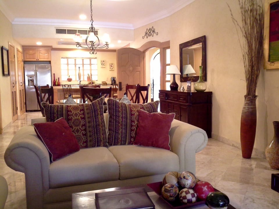 Partial view of our living area, dining and kitchen. All beautifully appointed. 