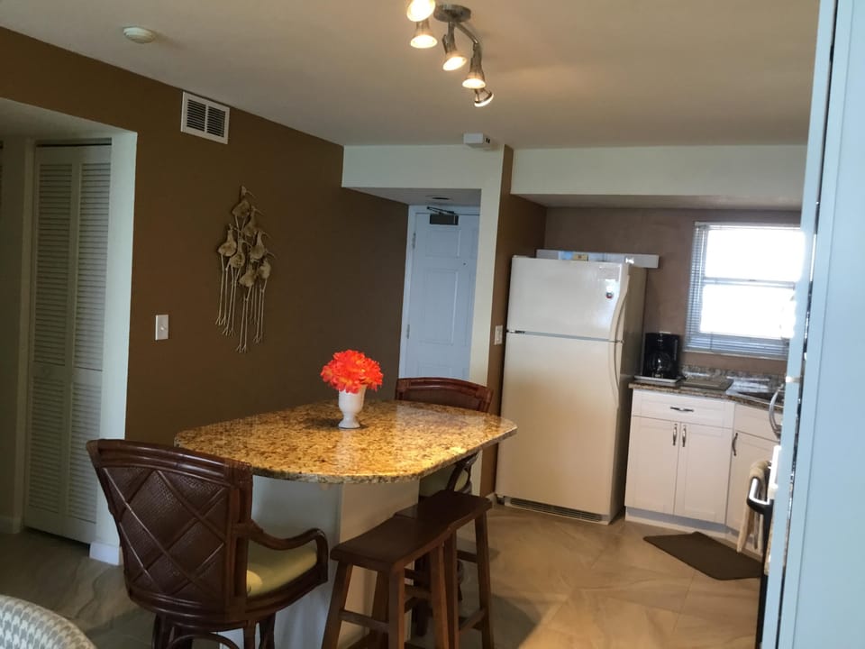 Kitchen view and entry door