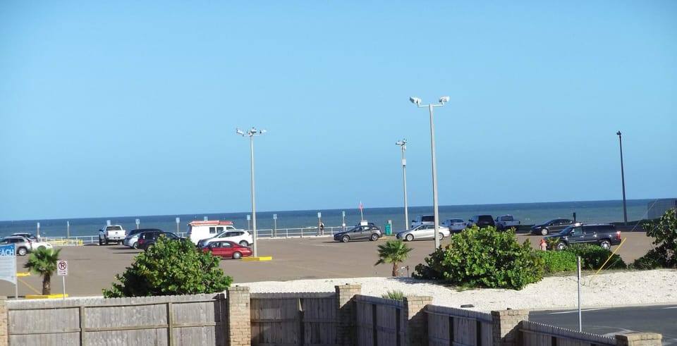 This is the view of the beach from the balcony.