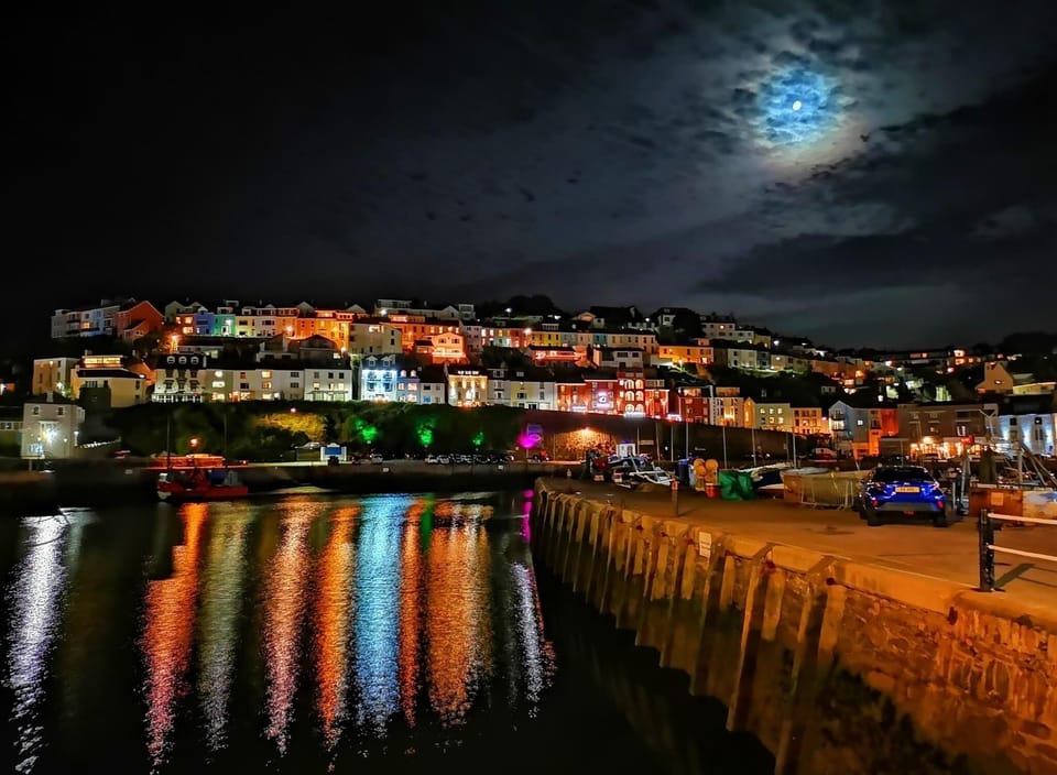 Evening view from the quay by the cottage