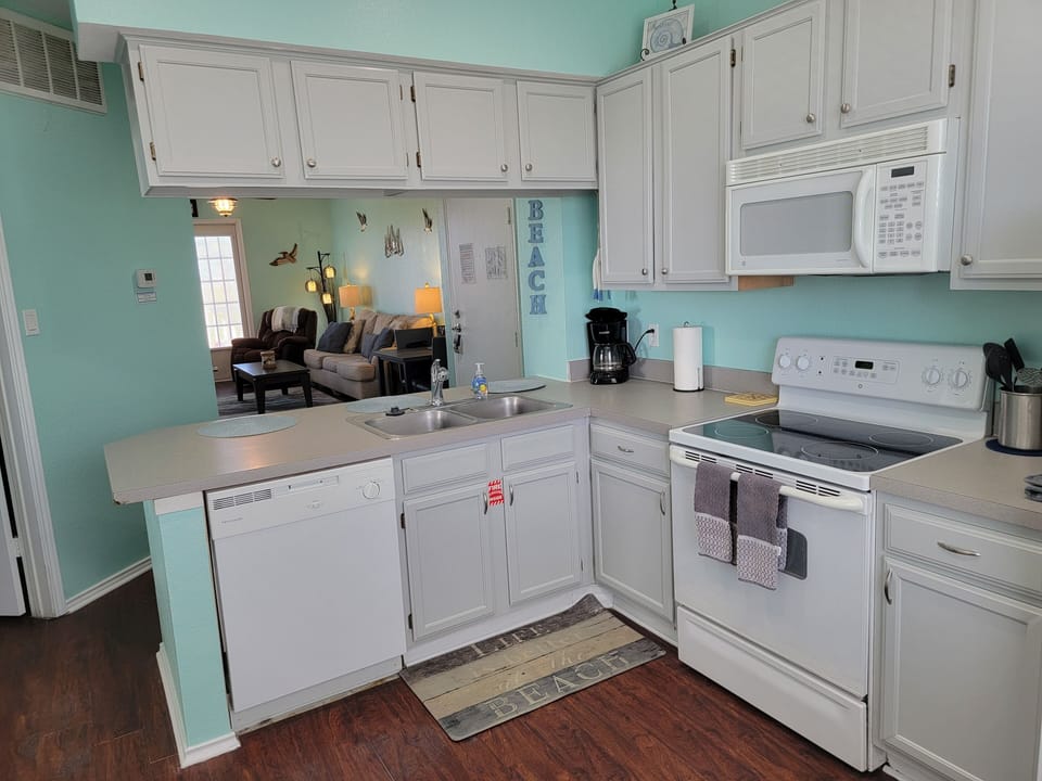 Dishwasher, stove, and microwave