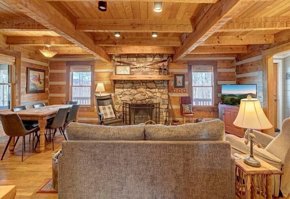 Cozy living space with pull-out sleeper couch