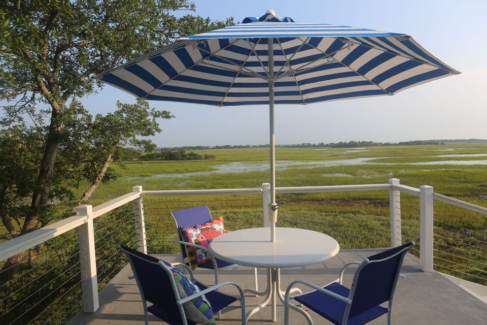 Gorgeous view from the balcony off of the main bedroom on the 2nd floor.