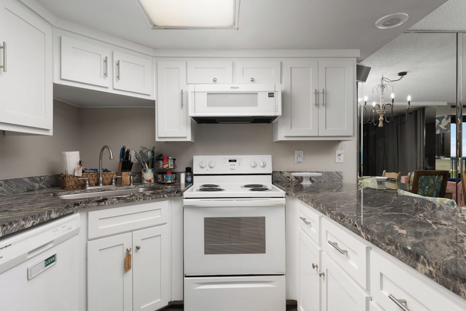 Perfect sized kitchen has everything you might need to cook at home!