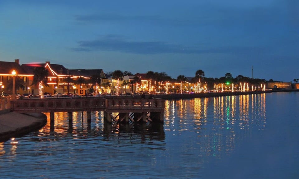 St Augustine Bayfront at dusk, Nights of Lights