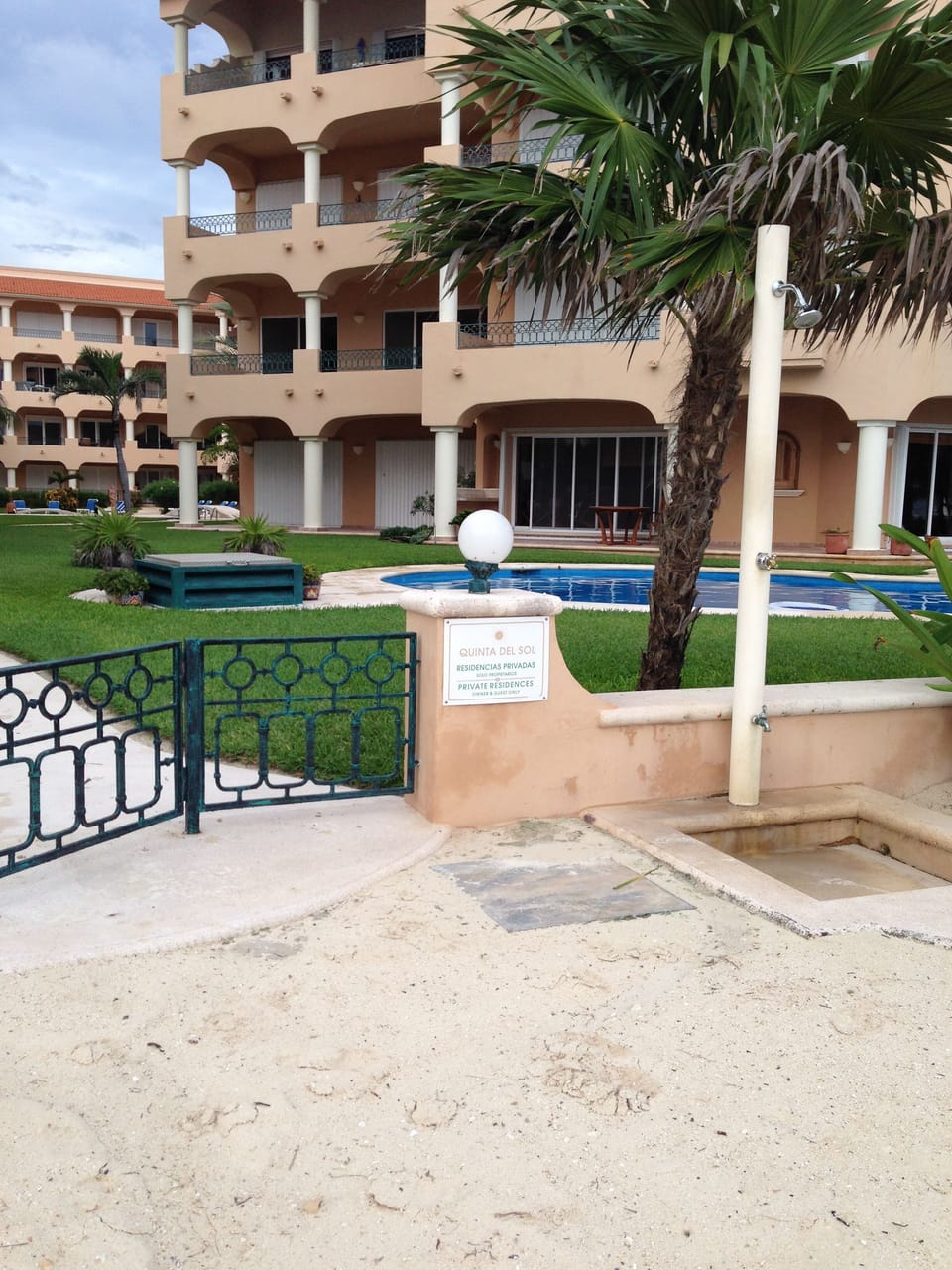 Building entrance from the beach