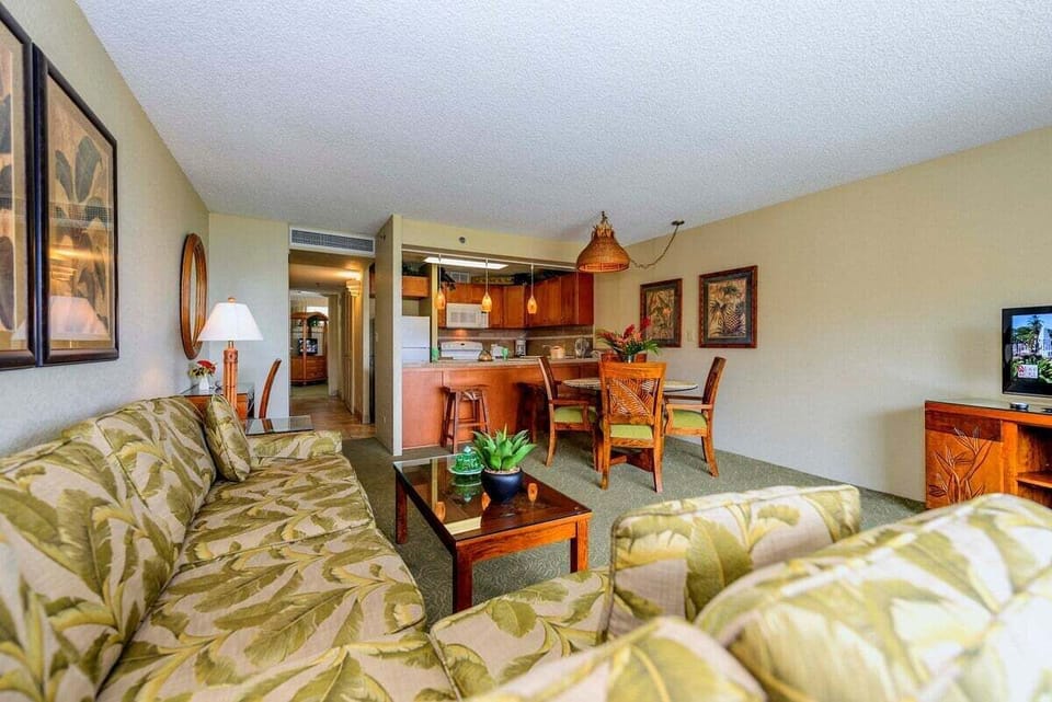 Living room featured a comfortable sleeper sofa for extra sleeping arrangement