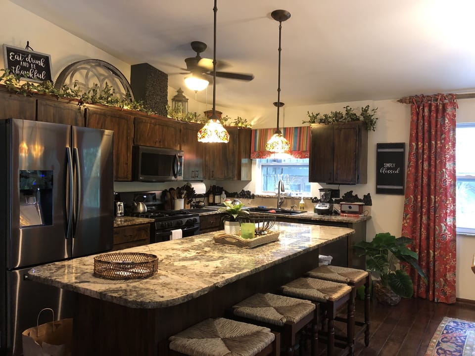 Kitchen with all new top of the line appliances.