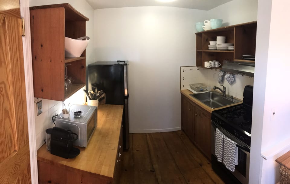 Kitchen with gas stove & Nespresso machine