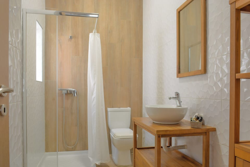Deluxe Suite (Ground floor Street view) | Bathroom | Shower, free toiletries, hair dryer, slippers