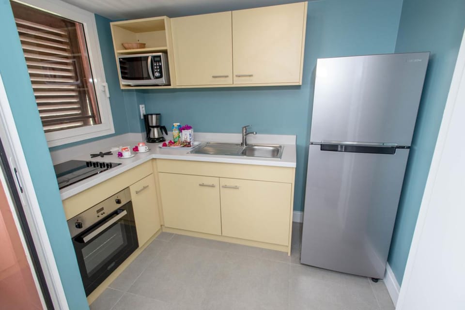 Comfort Studio, Terrace | Private kitchen | Full-size fridge, microwave, stovetop, coffee/tea maker