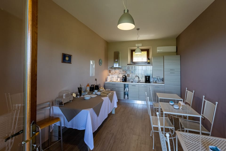 Shared fridge, microwave, stovetop, toaster oven