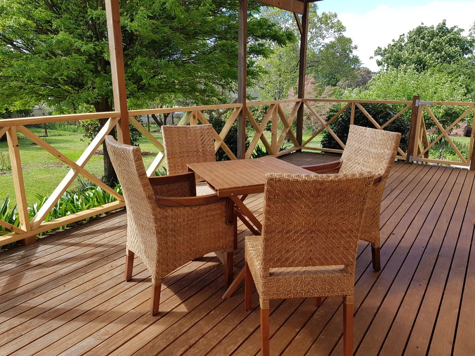 Outdoor area overlooking garden